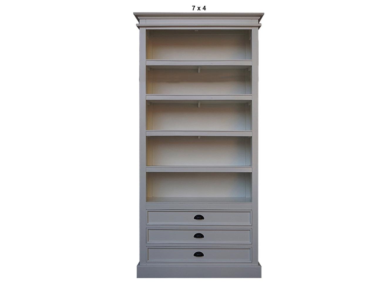 HAMPTON HARDWOOD BOOKCASE  WITH 3 DRAWERS COLLECTION - ASSORTED STAINED / PAINTED COLOURS - STARTING FROM $1199