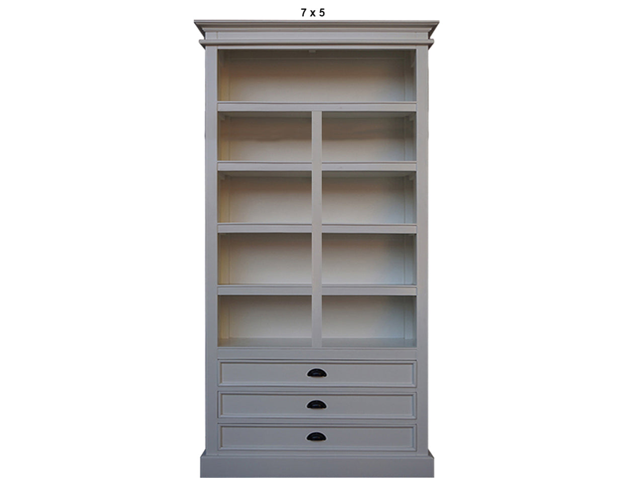 HAMPTON HARDWOOD BOOKCASE  WITH 3 DRAWERS COLLECTION - ASSORTED STAINED / PAINTED COLOURS - STARTING FROM $1199