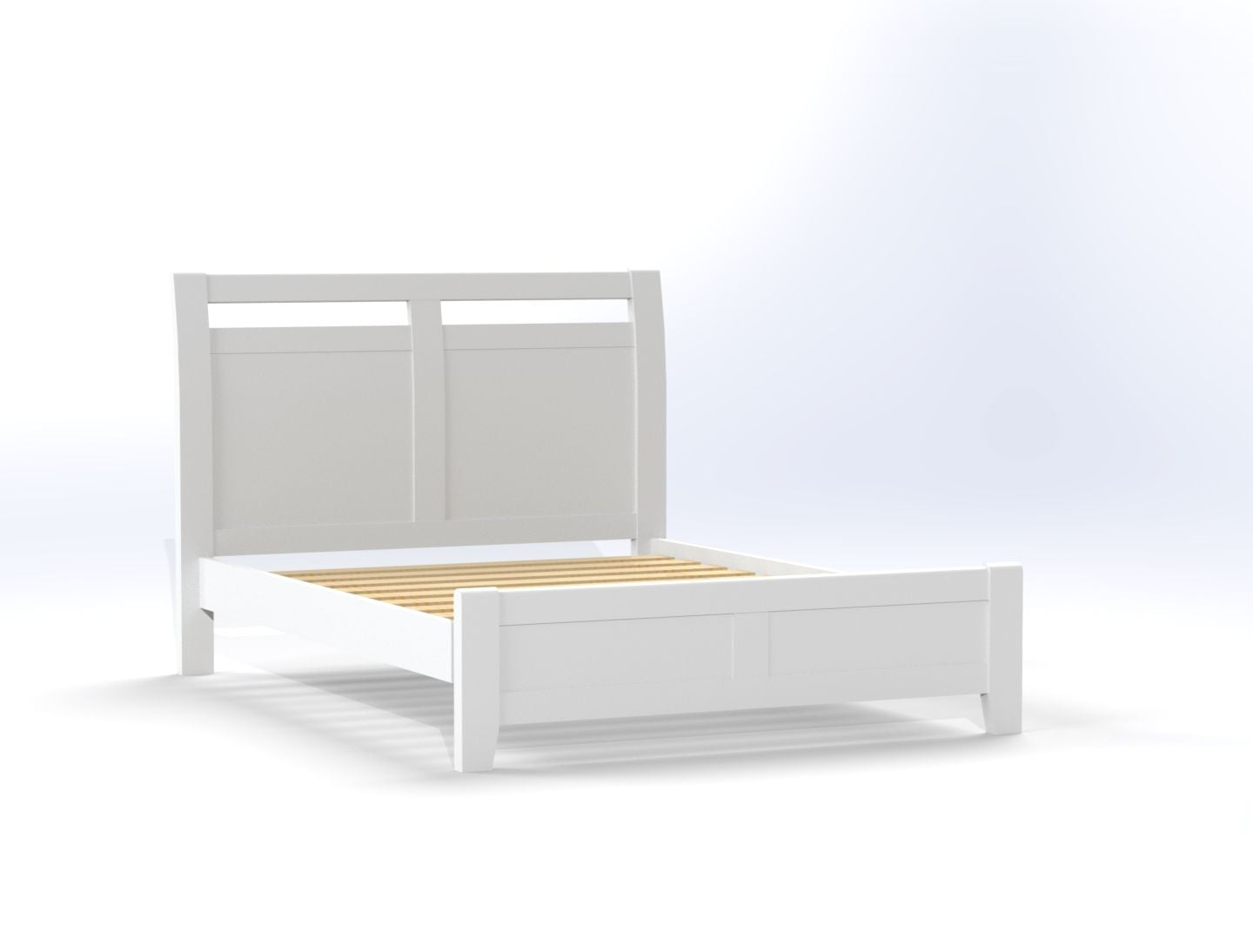 KING SINGLE BELLEVILLE (CUSTOM MADE) SEMI SLEIGH BED - LIGHT WALNUT - 1 ONLY ONLINE SPECIAL - READY TO GO