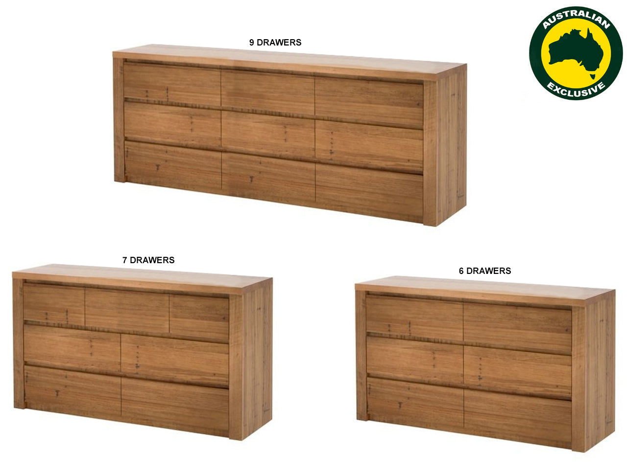 HUGO (AUSSIE MADE) LOWBOY COLLECTION - TASSIE OAK COMBINATION - ASSORTED STAINED COLOURS - STARTING FROM $1799