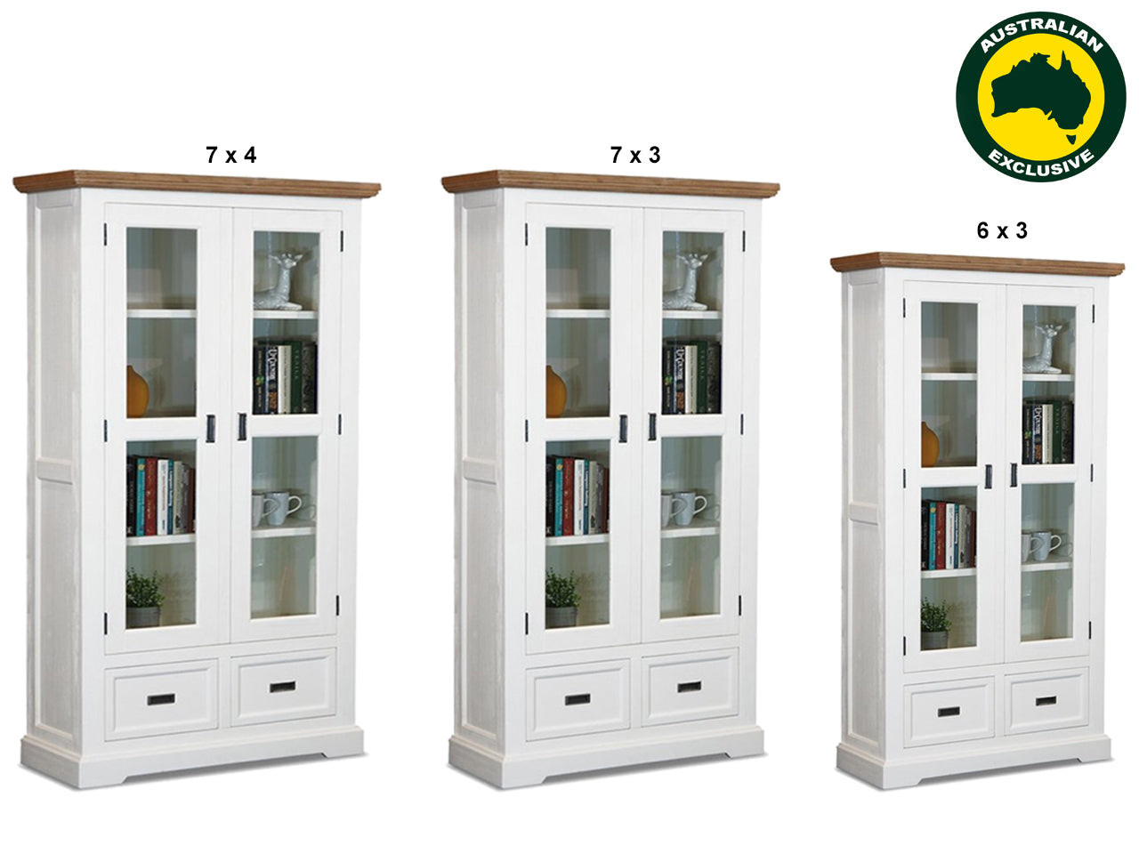 HAMPTONS (AUSSIE MADE) LIBRARY UNIT COLLECTION - ASSORTED PAINTED COLOURS - STARTING FROM $1899