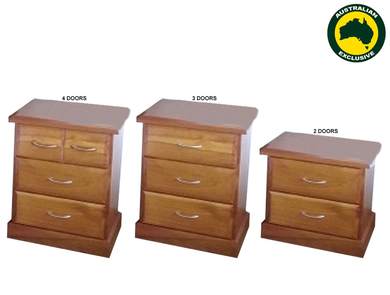 HAVEN (AUSSIE MADE) BEDSIDE COLLECTION  - ASSORTED STAINED COLOURS - STARTING FROM $349