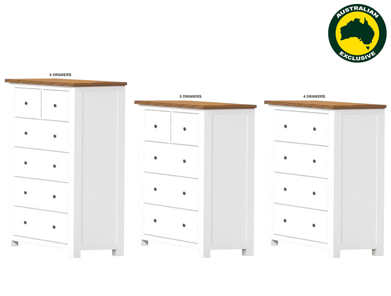 HERVEY(AUSSIE MADE) TALLBOY COLLECTION - ASSORTED PAINTED / STAINED COLOURS - STARTING FROM $999