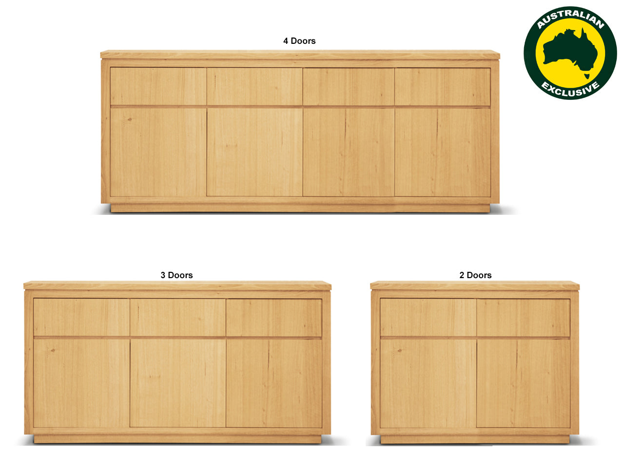 HIGHLAND (AUSSIE MADE) BUFFET COLLECTION - TASSIE OAK COMBINATION - ASSORTED STAINED COLOURS - STARTING FROM $1499