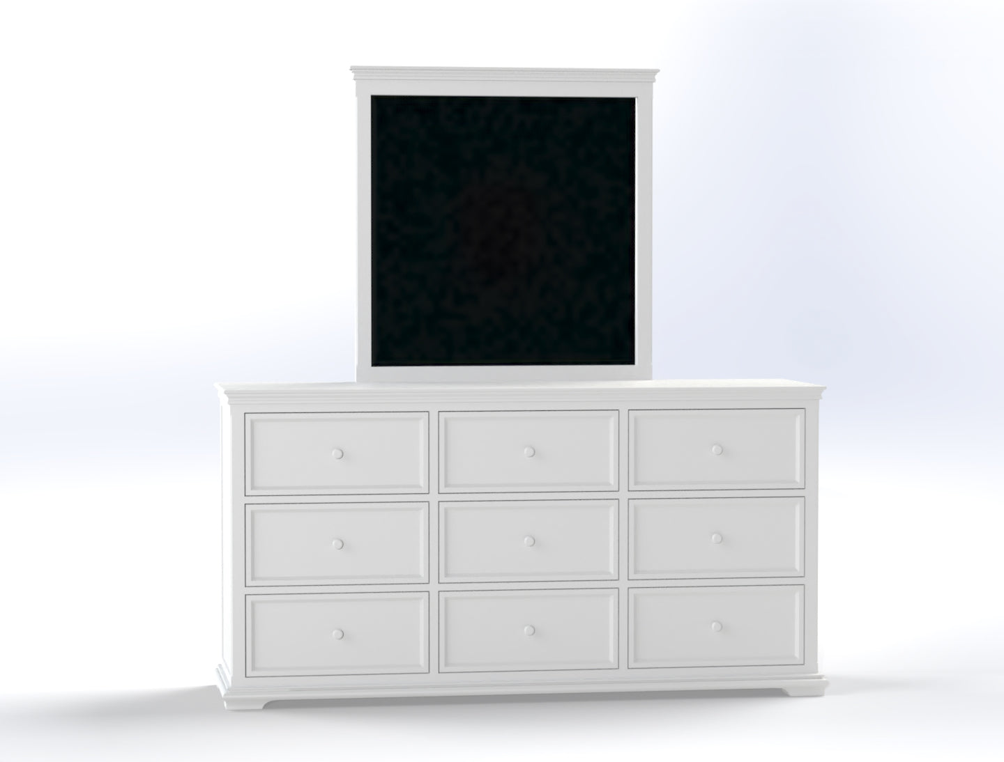 GAINESVILLE 9 DRAWER DRESSING TABLE WITH MIRROR - ASSORTED COLOURS