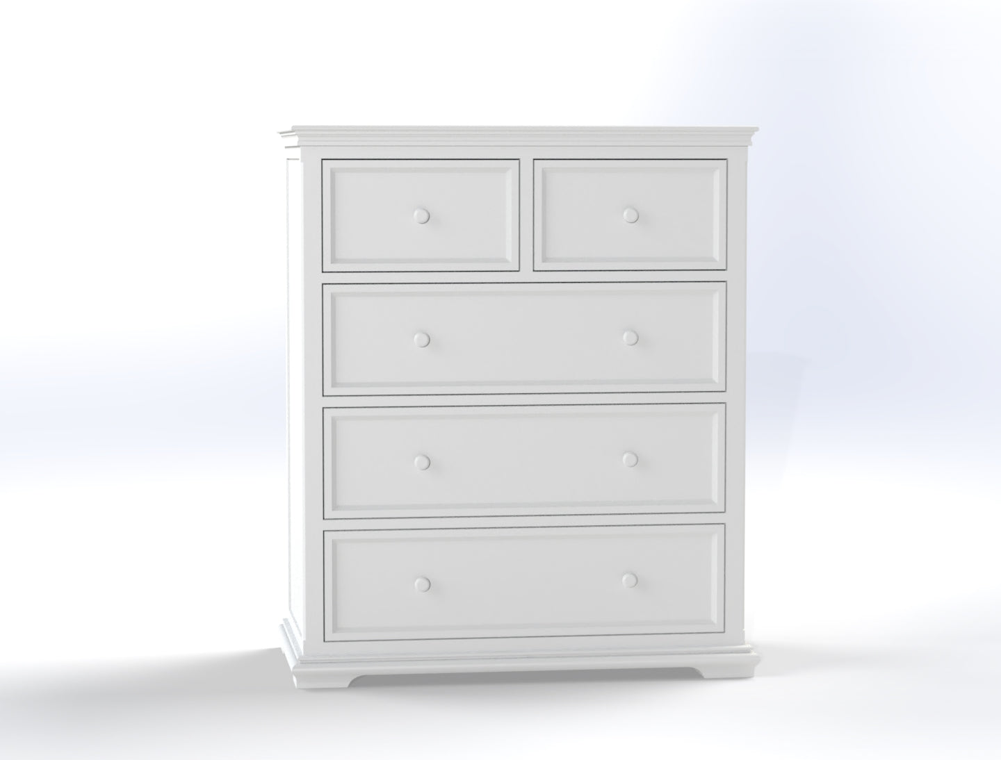 GAINESVILLE 5 DRAWER TALLBOY - 1070(H) x 1000(W) x 470(D) - ASSORTED COLOURS