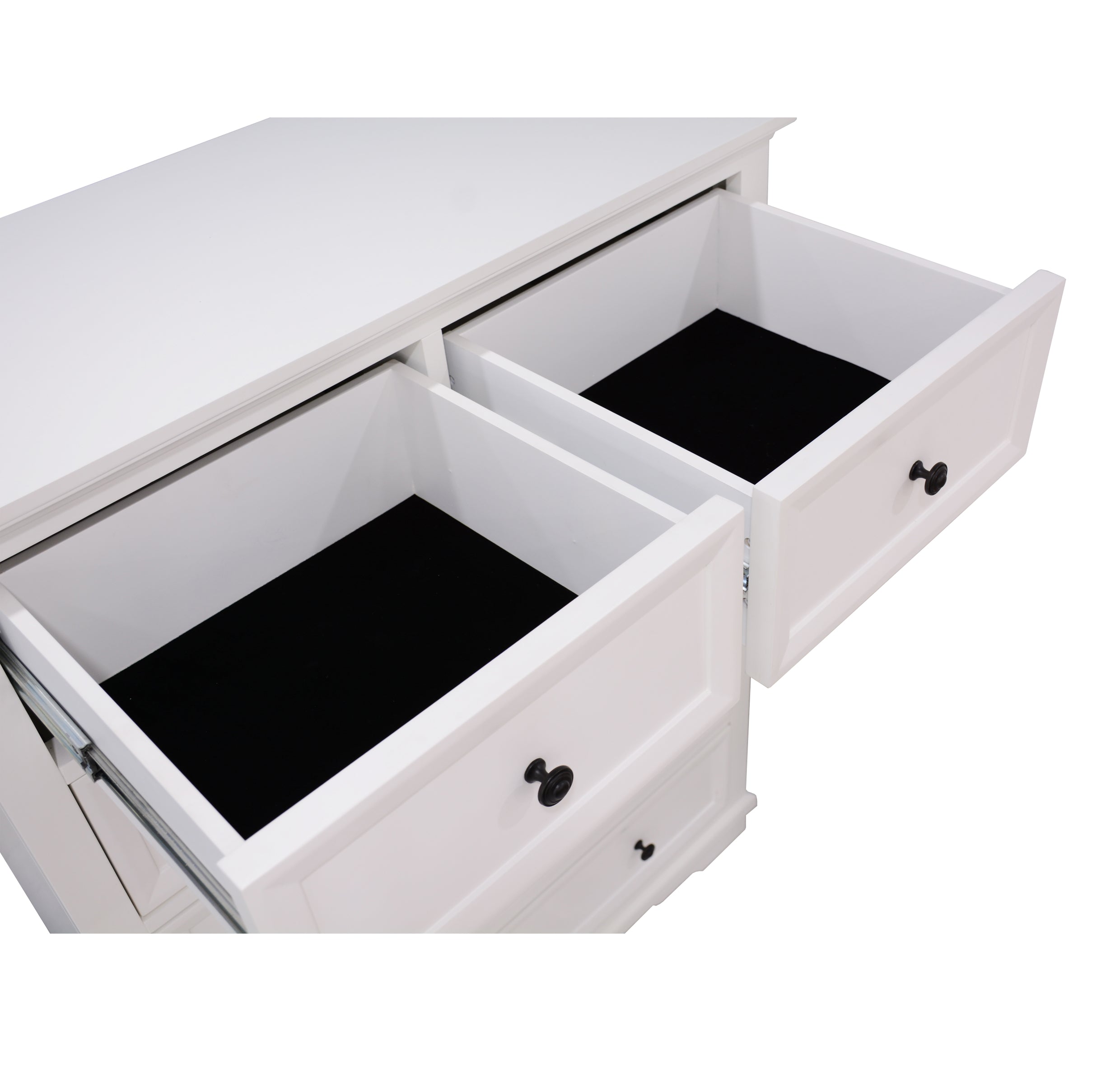 CHANELLE 6 DRAWER TOP SPLIT TALLBOY - 1250(H) x 950(W) - WHITE