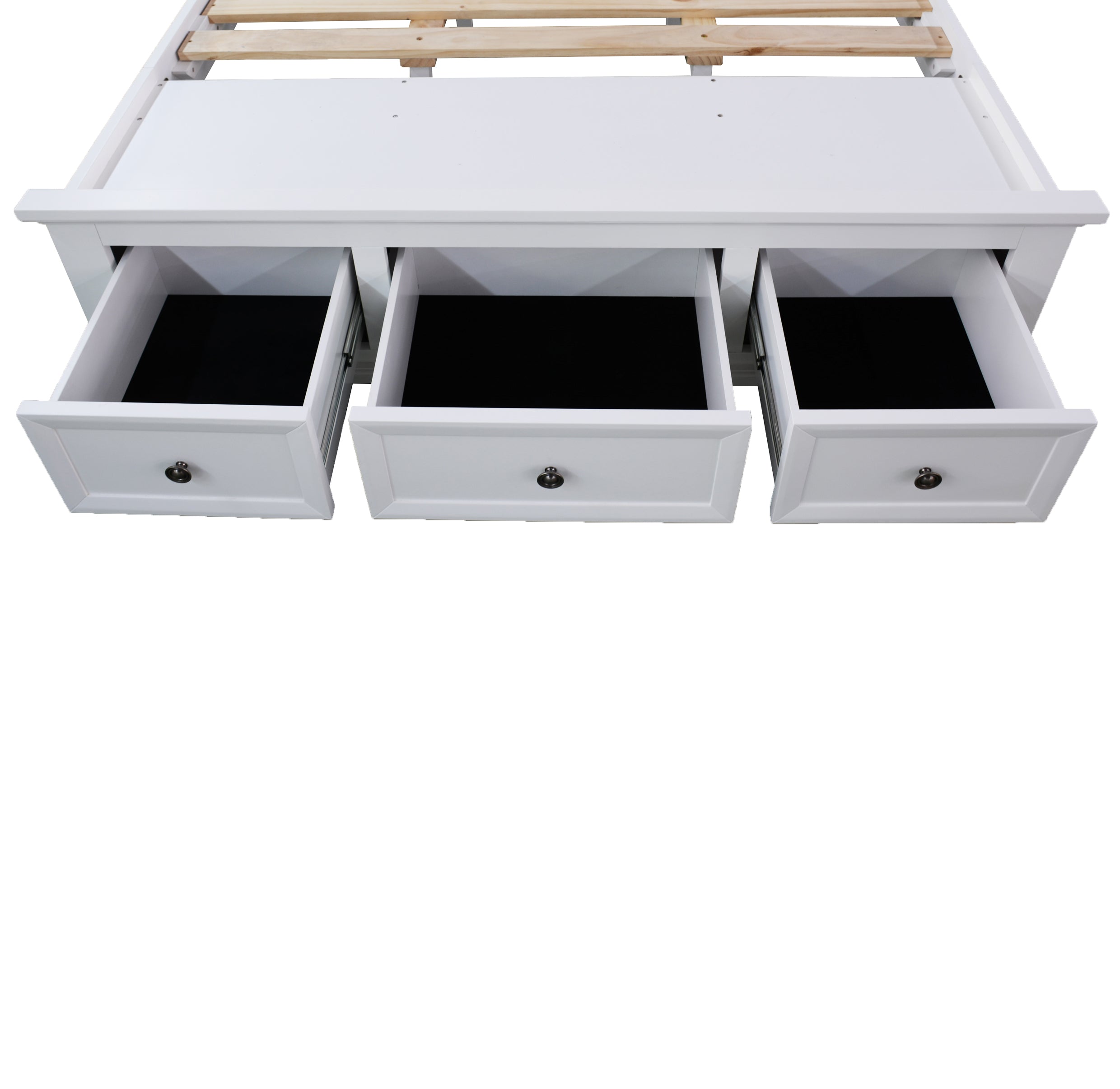 KING AUSTIN TIMBER BED FRAME - WHITE