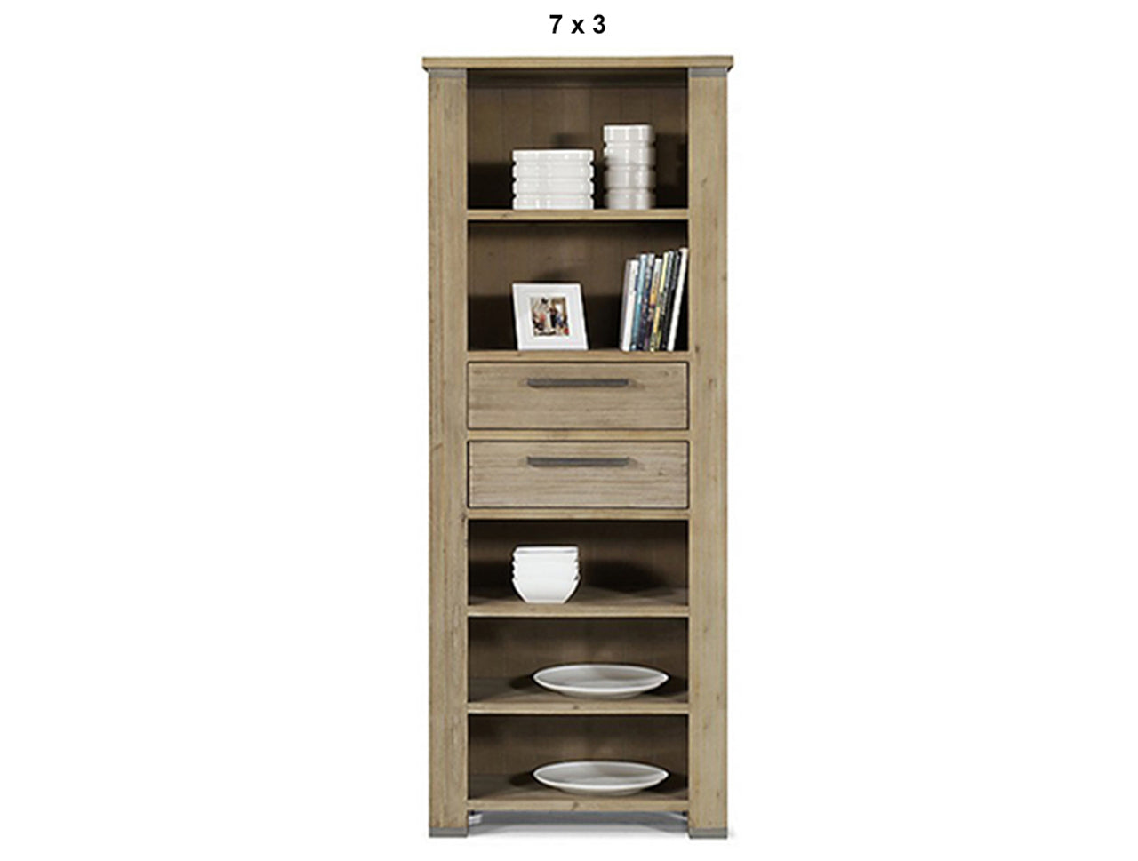  INTRO (AUSSIE MADE) HIGHLINE BOOKCASE WITH 2 DRAWER / NICHES - ASSORTED STAINED COLOURS - STARTING FROM $899