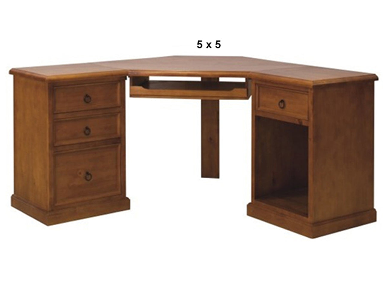 JACKSON (AUSSIE MADE) 3 PIECE CORNER COMPUTER DESK WITH KEYBOARD SLIDE COLLECTION - ASSORTED STAINED COLOURS - STARTING FROM $1299