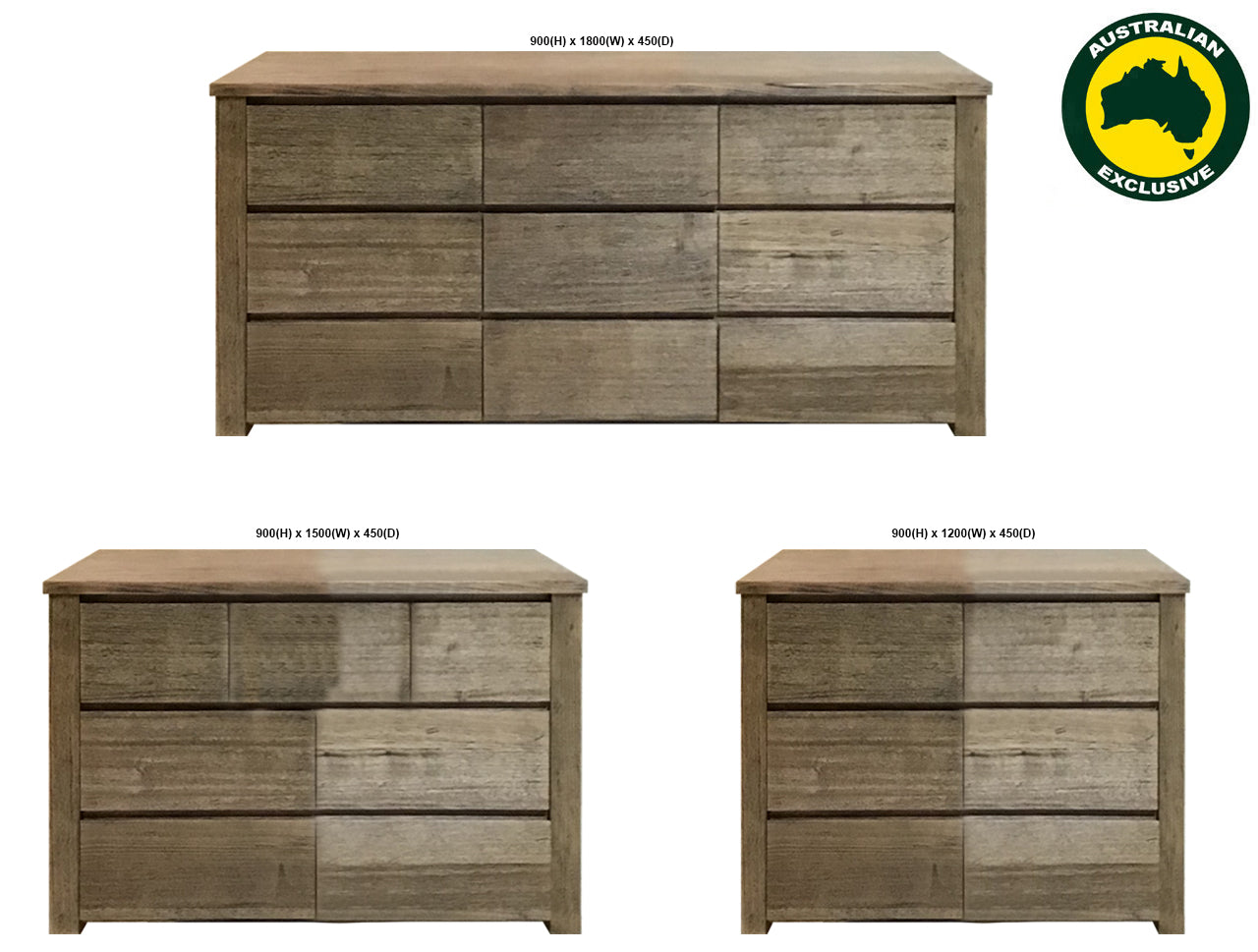 JACKY (AUSSIE MADE) LOWBOY COLLECTION - TASSIE OAK COMBINATION - ASSORTED COLOURS - STARTING FROM $1799