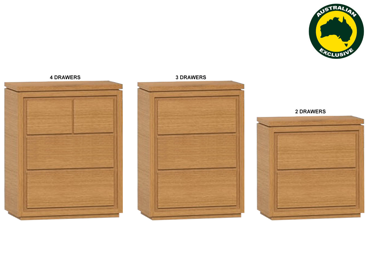 JACKIE (AUSSIE MADE) BEDSIDE TABLE WITH FLOATING BASE COLLECTION - TASSIE OAK COMBINATION - ASSORTED STAINED COLOURS - STARTING FROM $699