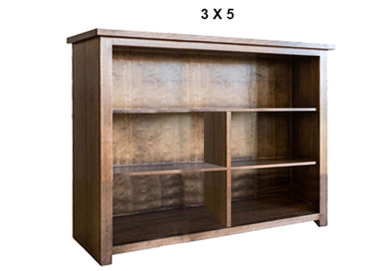JACKIE (AUSSIE MADE) LOWLINE BOOKCASE COLLECTION - TASMANIA OAK COMBINATION - ASSORTED STAINED COLOURS - STARTING FROM $699