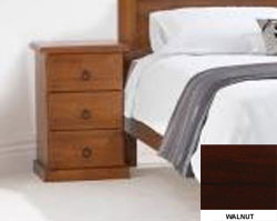 TORONTO 3 DRAWER BEDSIDE TABLE (MODEL 11-1-20-5) - BLACKWOOD OR WALNUT 