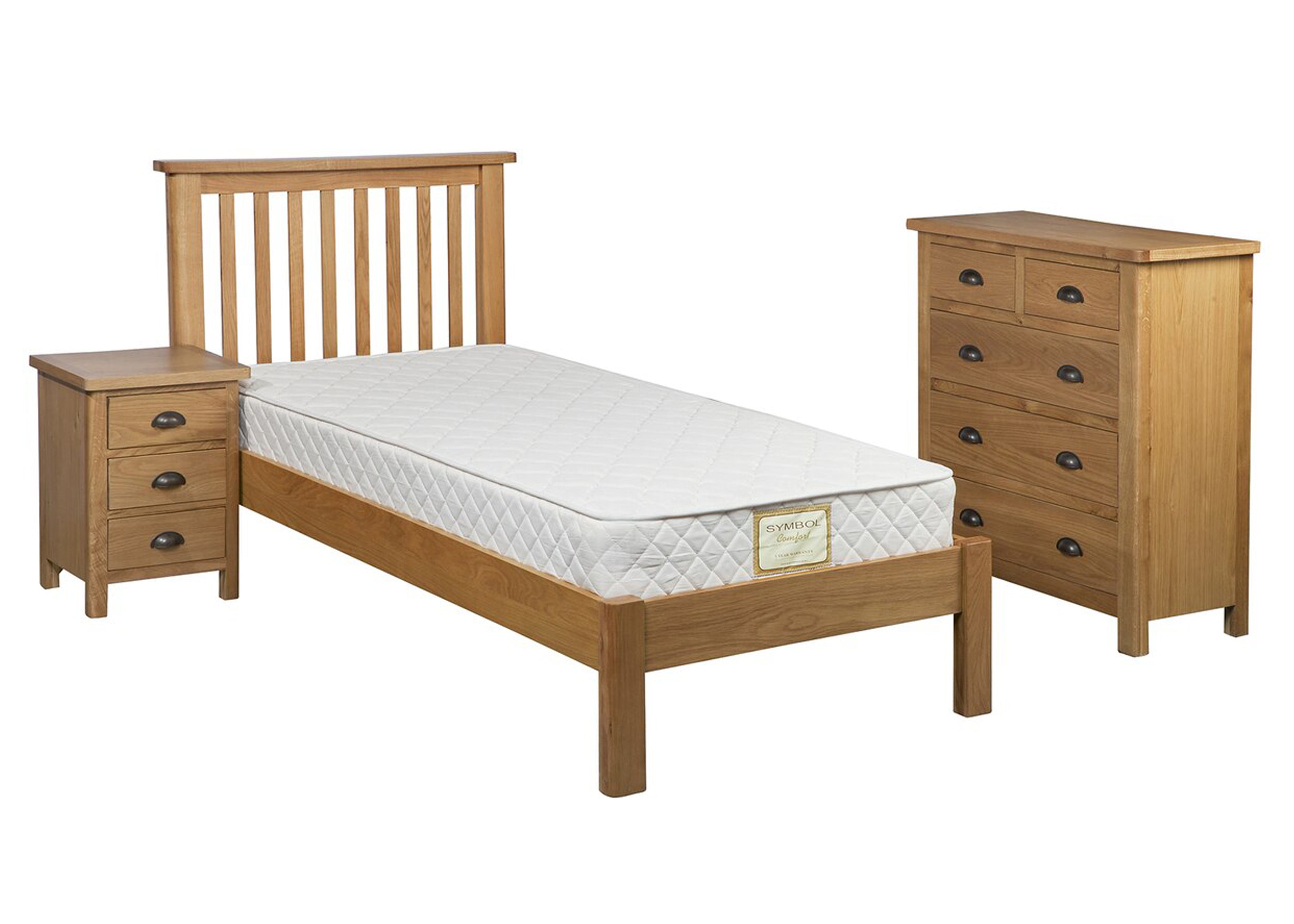EMINENCE  QUEEN 4 PIECE TALLBOY OAK BEDROOM SUITE - (18-1-15) -RUSTIC OAK