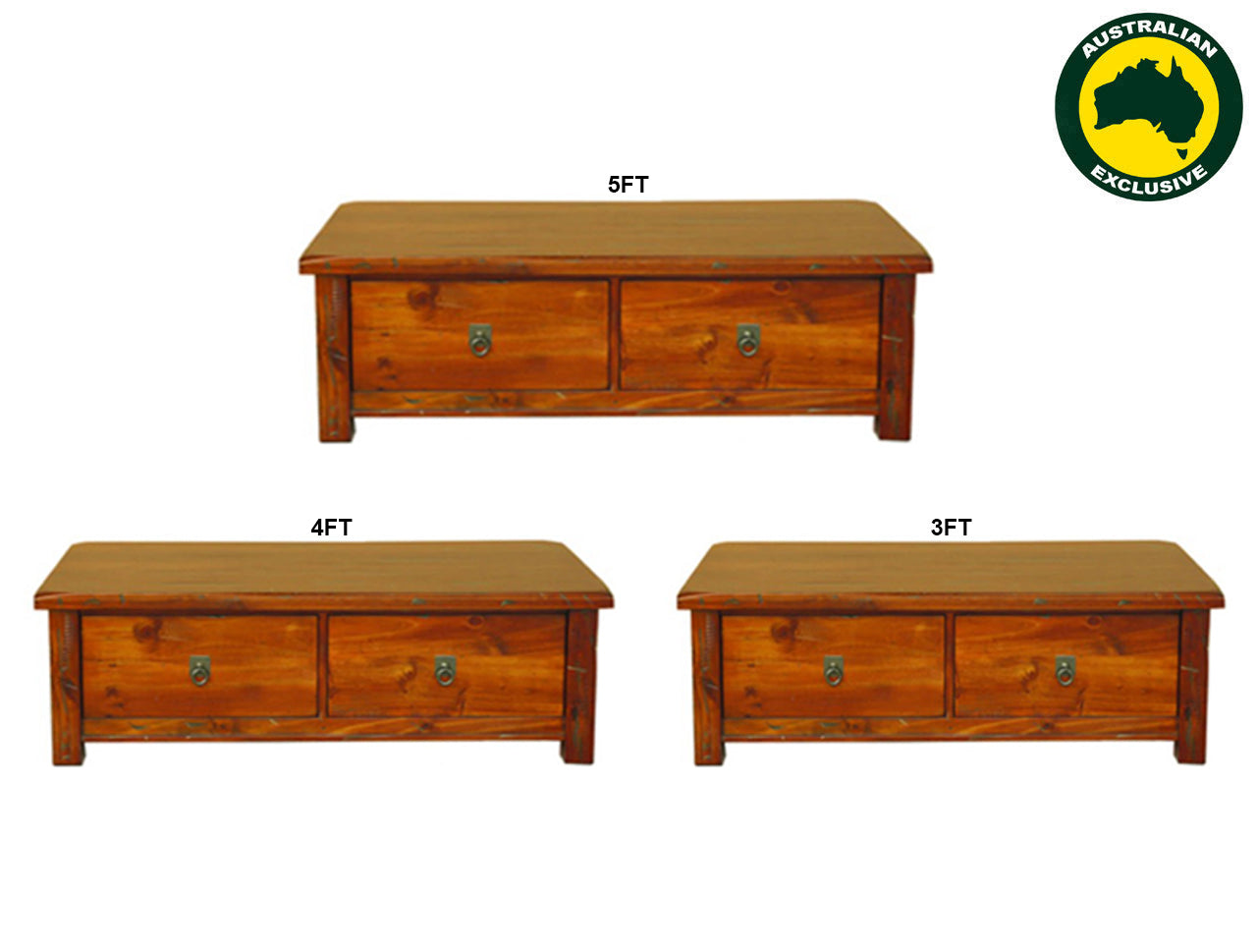 KIMBERLEY (AUSSIE MADE) COFFEE TABLE COLLECTION - ASSORTED STAINED COLOURS - STARTING FROM $699
