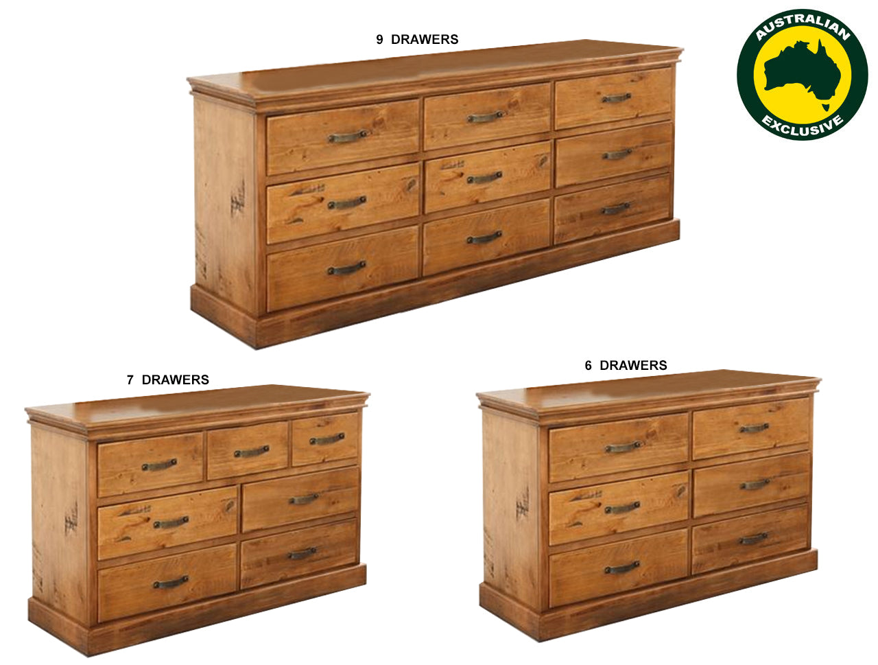 KIPLING (AUSSIE MADE) LOWBOY COLLECTION - ASSORTED STAINED COLOURS - STARTING FROM $999