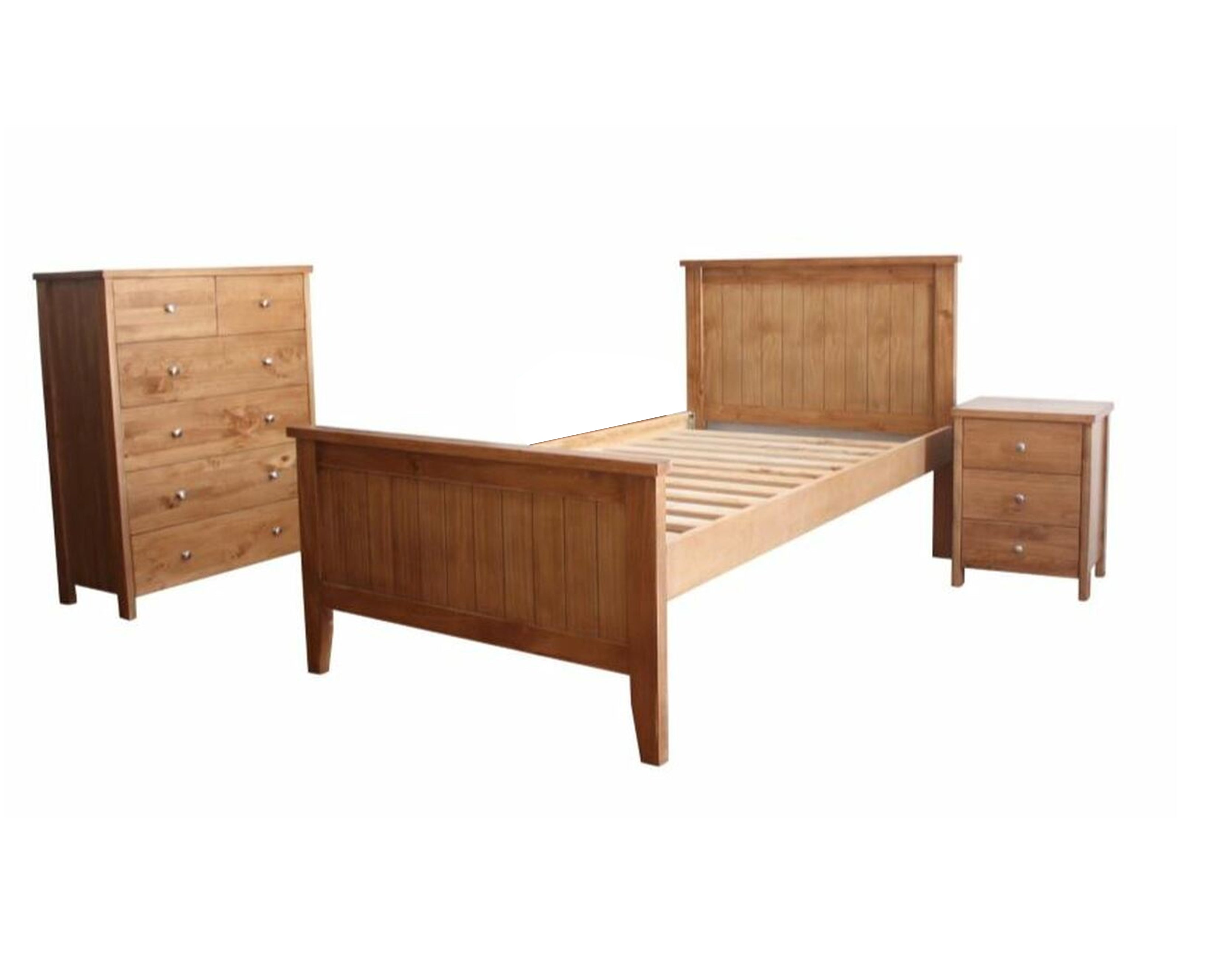 LANCASTER SINGLE OR  KING SINGLE  3 PIECE BEDROOM SUITE    - (MODEL: 12-5-15) - AS PICTURED
