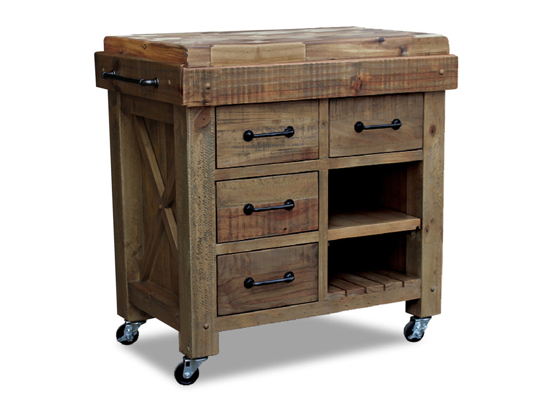 LANGDON TIMEWORN BUTCHERS BLOCK / WORK BENCH - 950(W) - FOSSIL