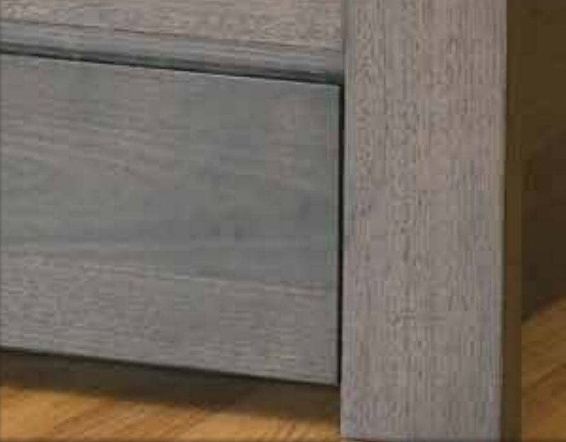BENSON KING 5 PIECE DRESSER  BEDROOM SUITE WITH 2 FOOTEND DRAWERS - SMOKE