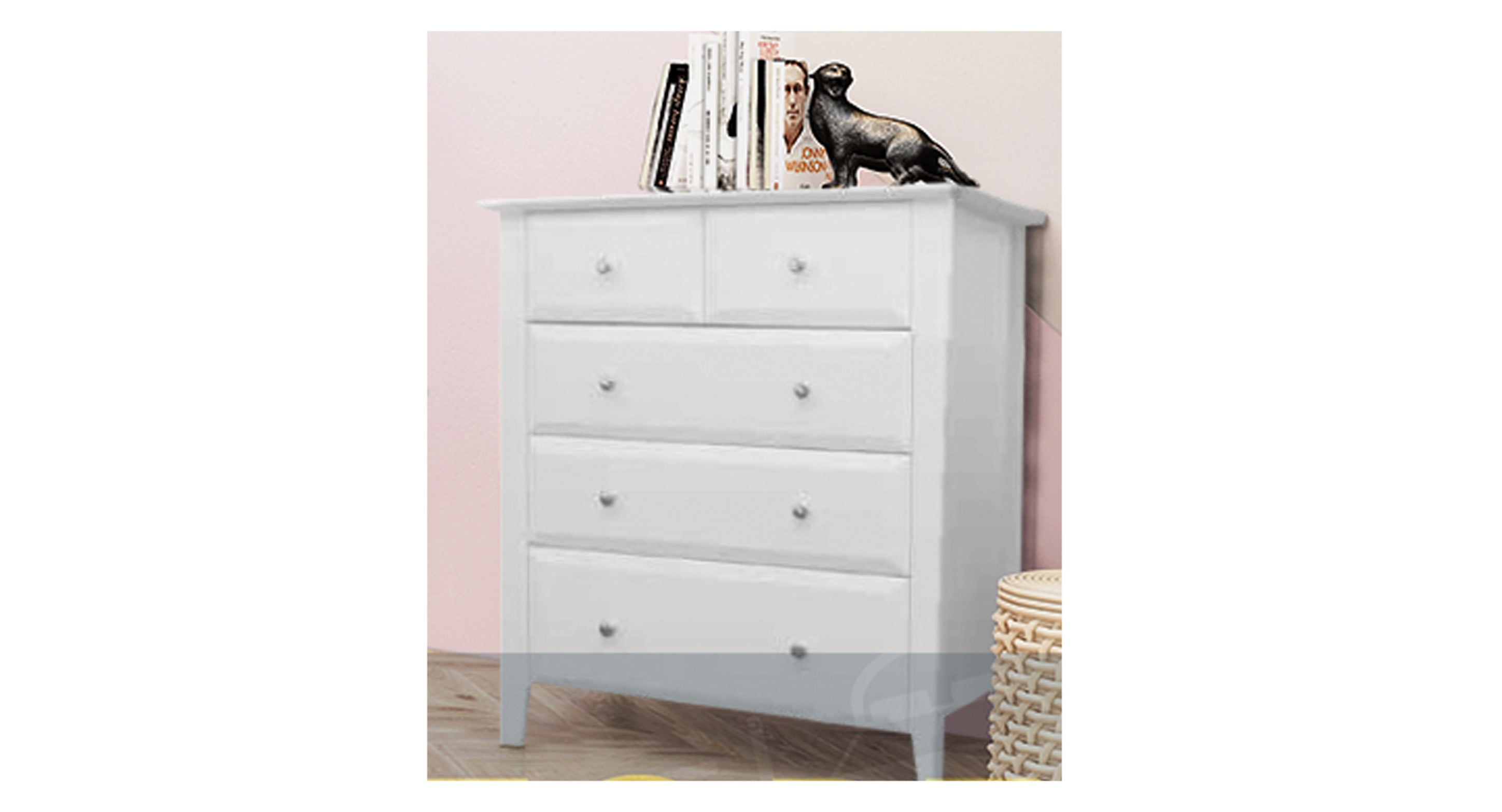 ENDLESS (AUSSIE MADE) 5 DRAWER TALLBOY - 1000(H) x 820(W) - ASSORTED STAINED COLOURS
