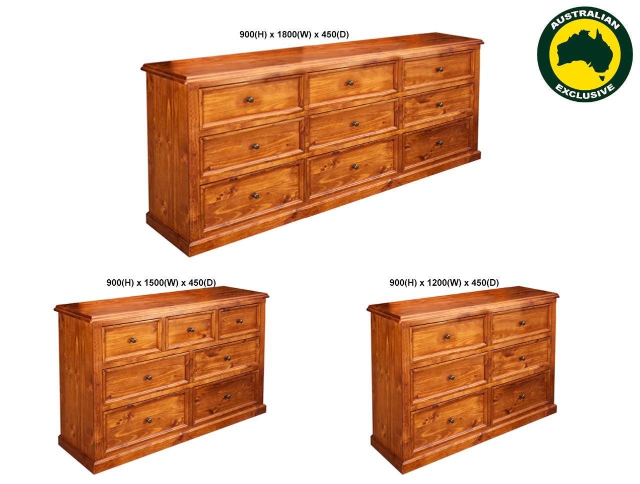 LEGIONS (AUSSIE MADE) LOWBOY COLLECTION - ASSORTED STAINED COLOURS - STARTING FROM $1199