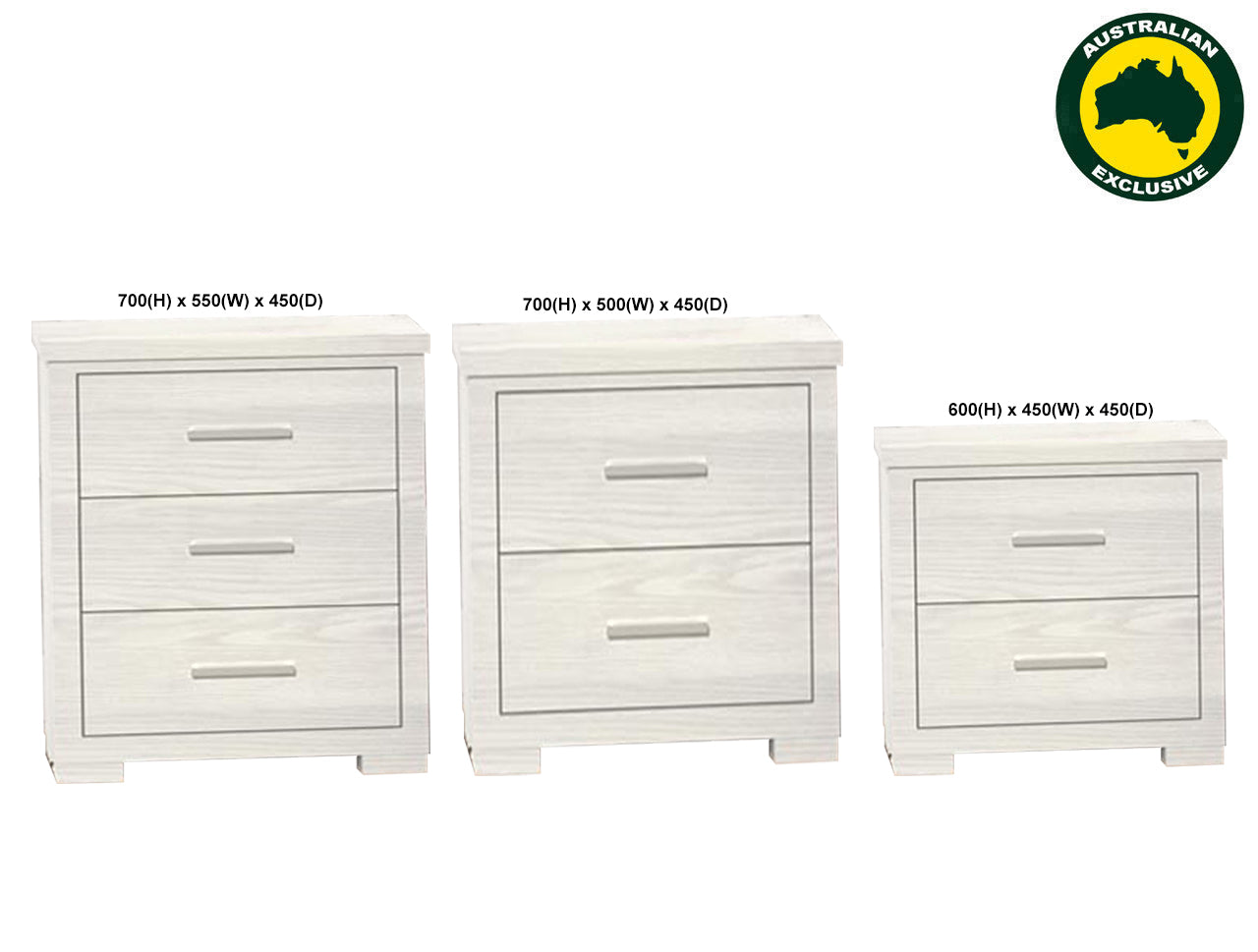 LONDON / RUSTICED (AUSSIE MADE) BEDSIDE TABLE COLLECTION - ASSORTED STAINED COLOURS - STARTING FROM $399