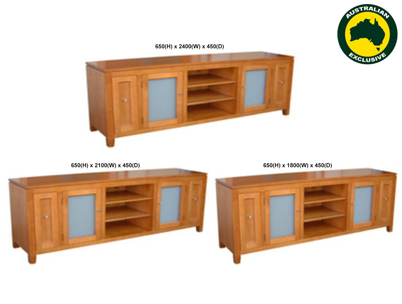 LYDIA (AUSSIE MADE) LOWLINE TV UNIT COLLECTION - TASSIE OAK COMBINATION - ASSORTED STAINED COLOURS - STARTING FROM $1999