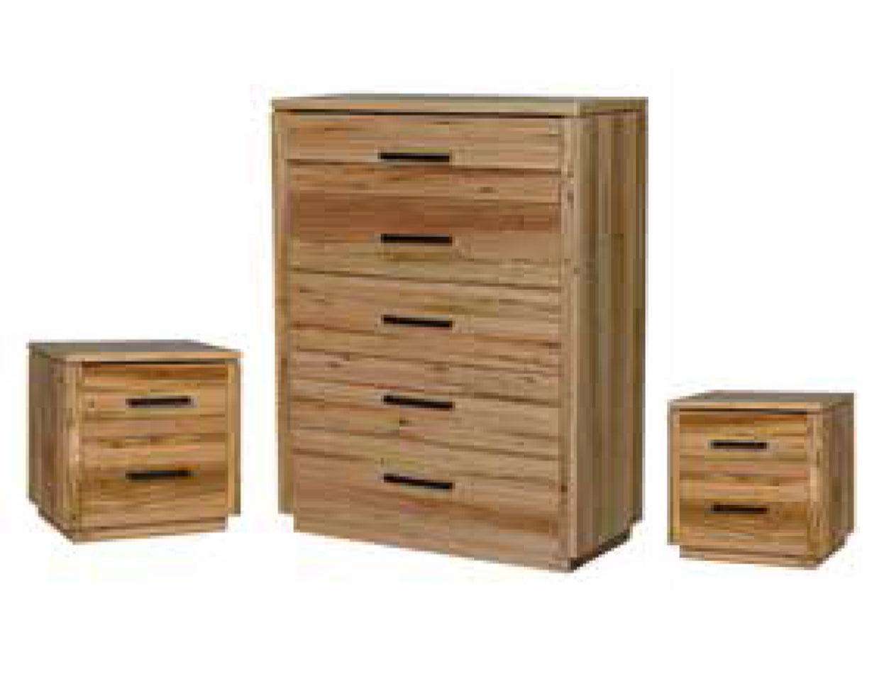 MELRILLE 3 PIECE CHEST SET -  WORMY CHESTNUT
