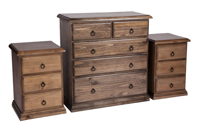 CRONULLA 3 PIECE CHEST SET (3+3+5) - BALTIC , WALNUT OR GREYWASH (PICTURED)