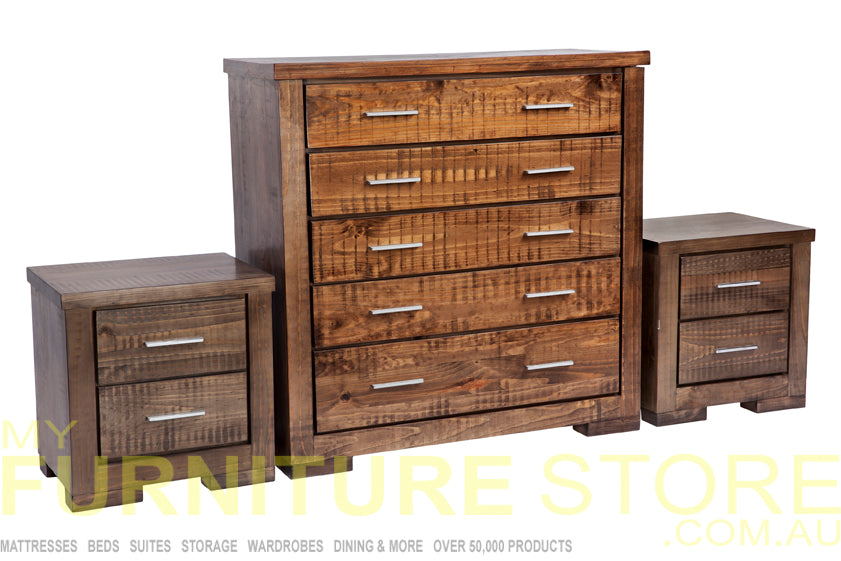 RUSTICED 3 PIECE CHEST SET (5+2+2) - RUSTIC