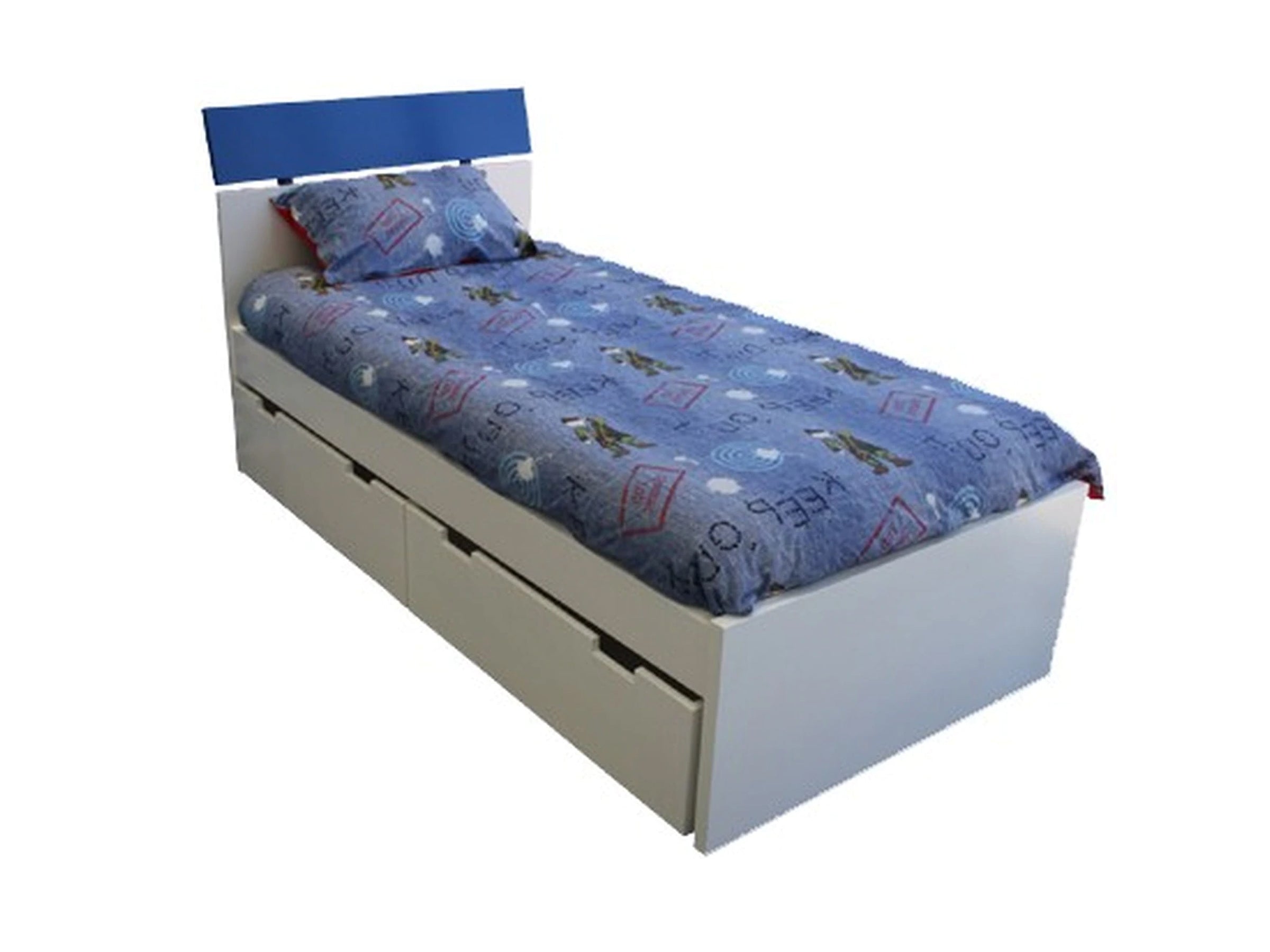 KING SINGLE MODERN BED (EXCLUDING UNDERBED STORAGE BOXES) - PRICED IN ASSORTED COLOURS (VIC ASH AND PINE OPTIONS ALSO AVAILABLE - PRICE ON APPLICATION) - CUSTOMISATION AVAILABLE
