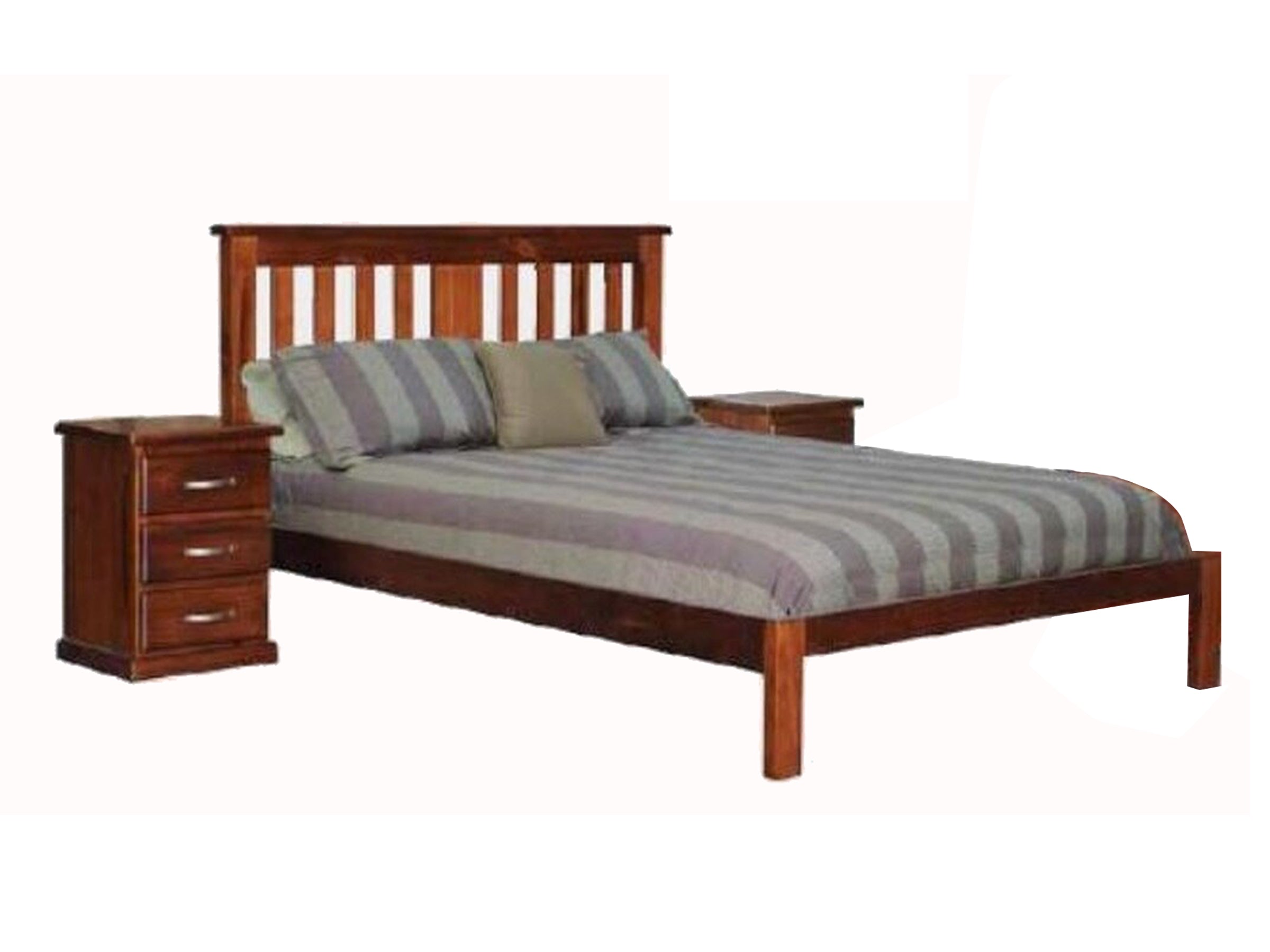 MOREWELL DOUBLE OR QUEEN 3 PIECE (BEDSIDE) BEDROOM SUITE - ROUGH SAWN