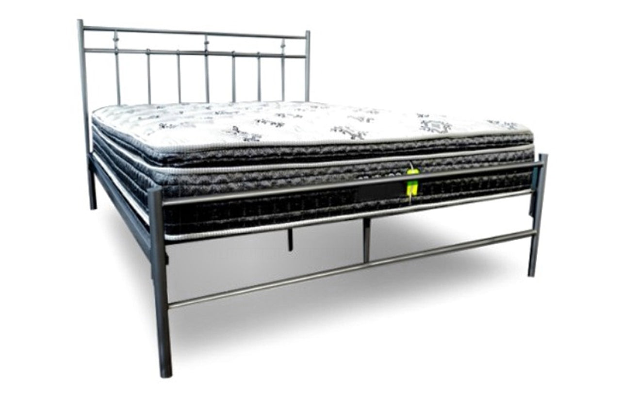 DOUBLE MORGANS METAL BED - MATT BLACK OR SILVER