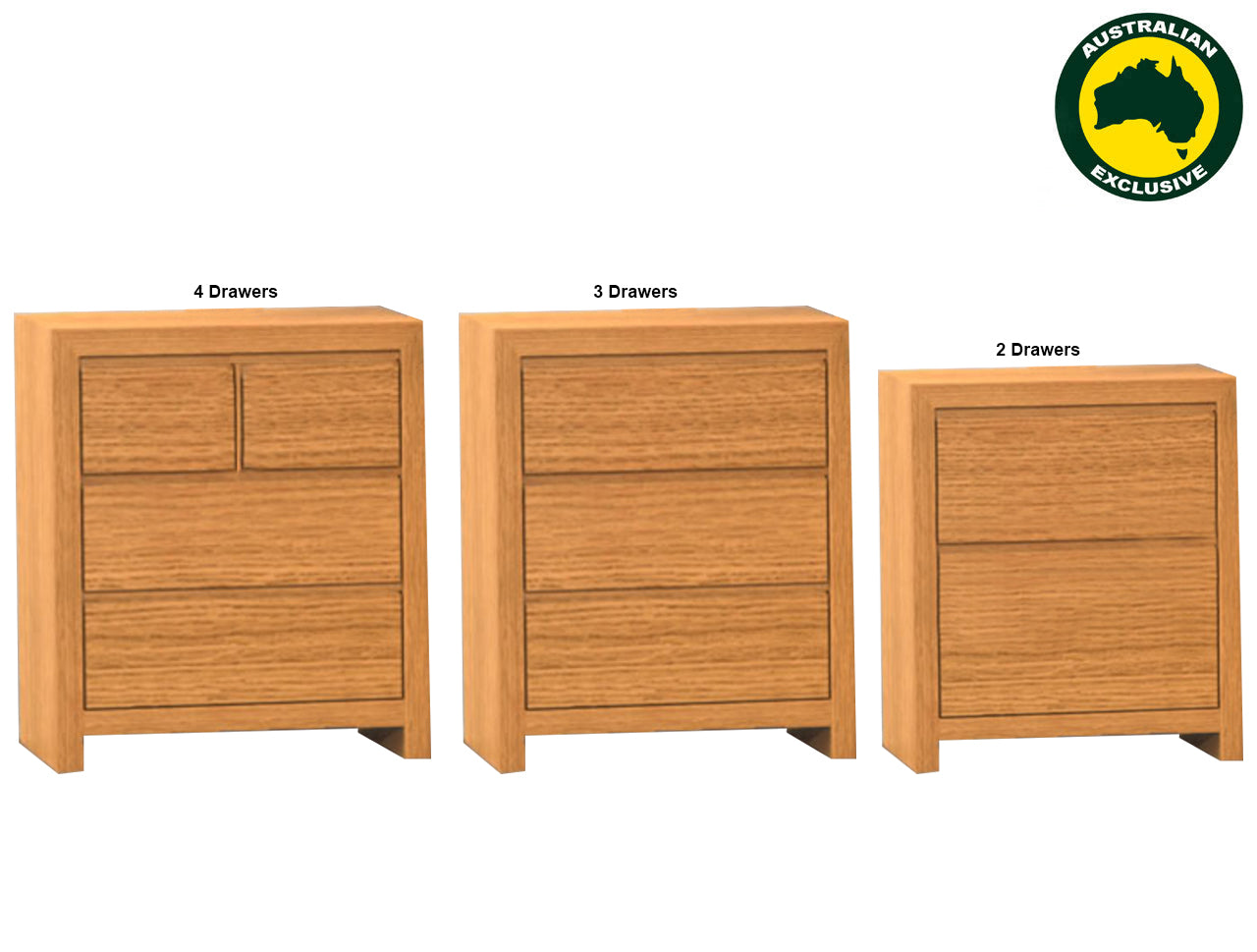 MORGAN (AUSSIE MADE) BEDSIDE TABLE COLLECTION - TASSIE OAK COMBINATION - ASSORTED STAINED COLOURS - STARTING FROM $599