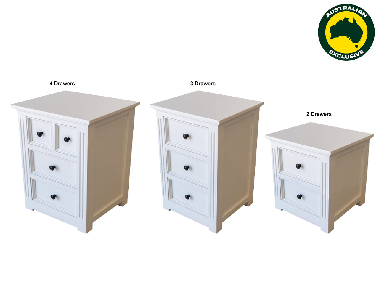 MOSMAN (AUSSIE MADE) BEDSIDE TABLE COLLECTION - ASSORTED PAINTED COLOURS - STARTING FROM $399