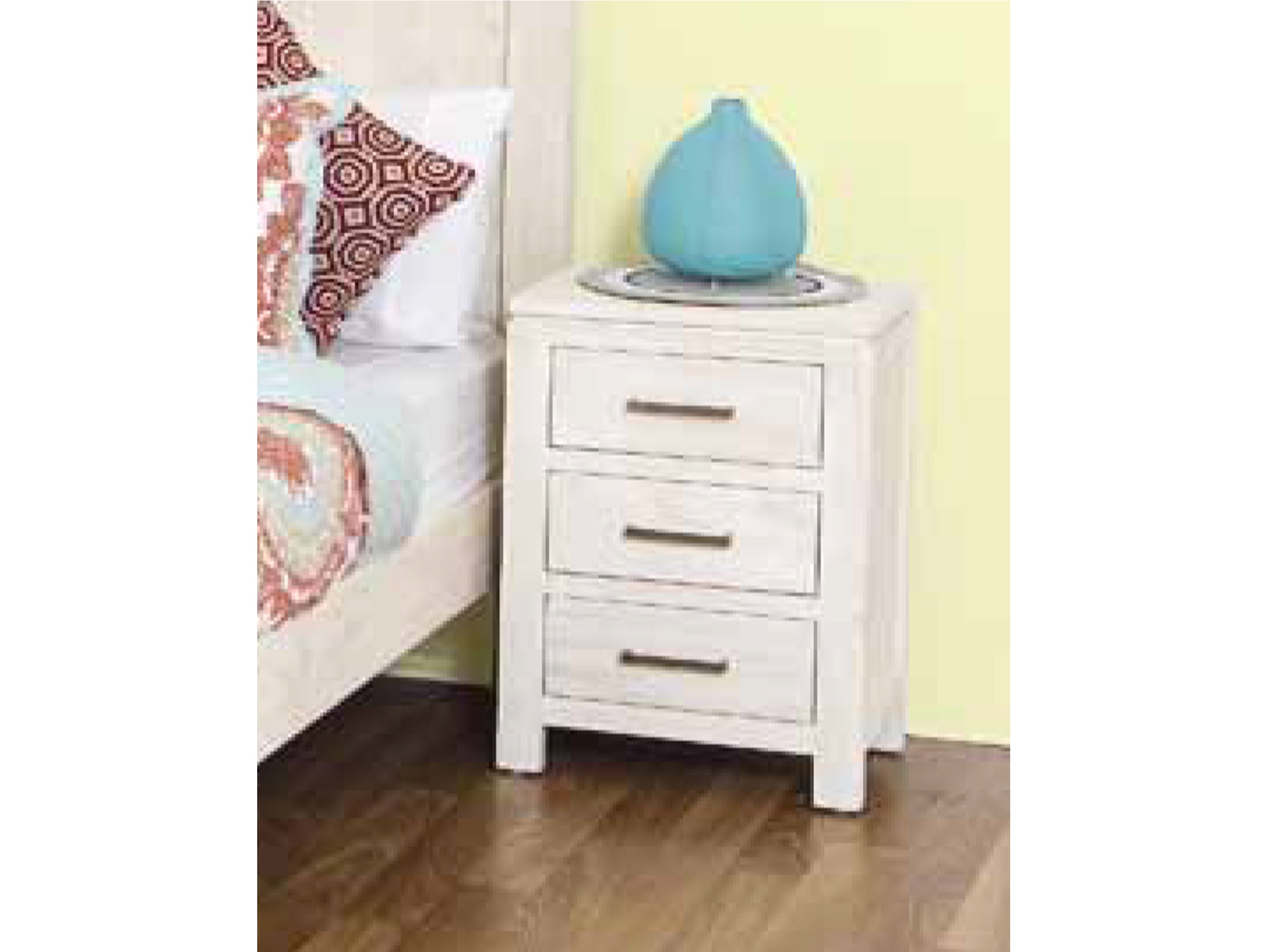 KING SINGLE MARION 4 PIECE (TALLBOY) BEDROOM SUITE - WHITEWASH