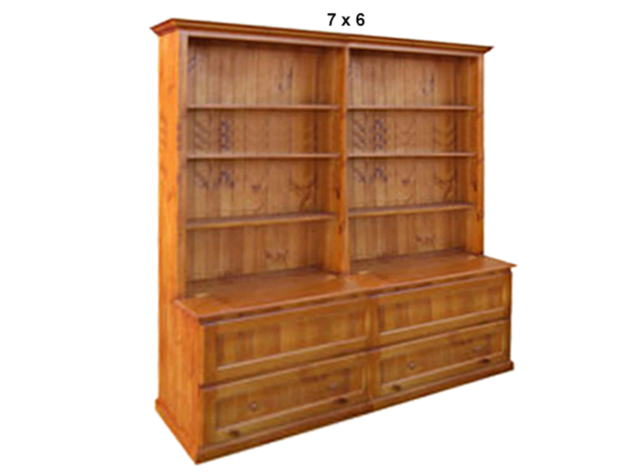 MUDGEE (AUSSIE MADE) BOOKCASE COMBO + BLANKET DRAWERS COLLECTION - ASSORTED STAINED COLOURS - STARTING FROM $1699