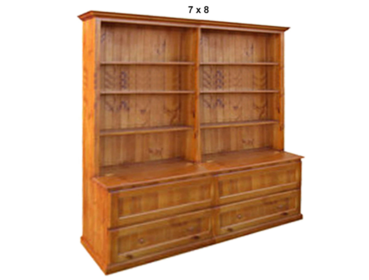 MUDGEE (AUSSIE MADE) BOOKCASE COMBO + BLANKET DRAWERS COLLECTION - ASSORTED STAINED COLOURS - STARTING FROM $1699