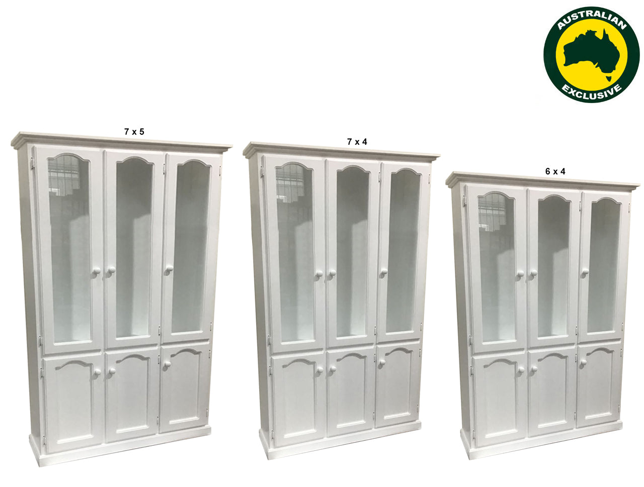 MUDGEE / COLONIAL (AUSSIE MADE) 6 DOOR LIBRARY UNIT COLLECTION - ASSORTED PAINTED COLOURS - STARTING FROM $1499