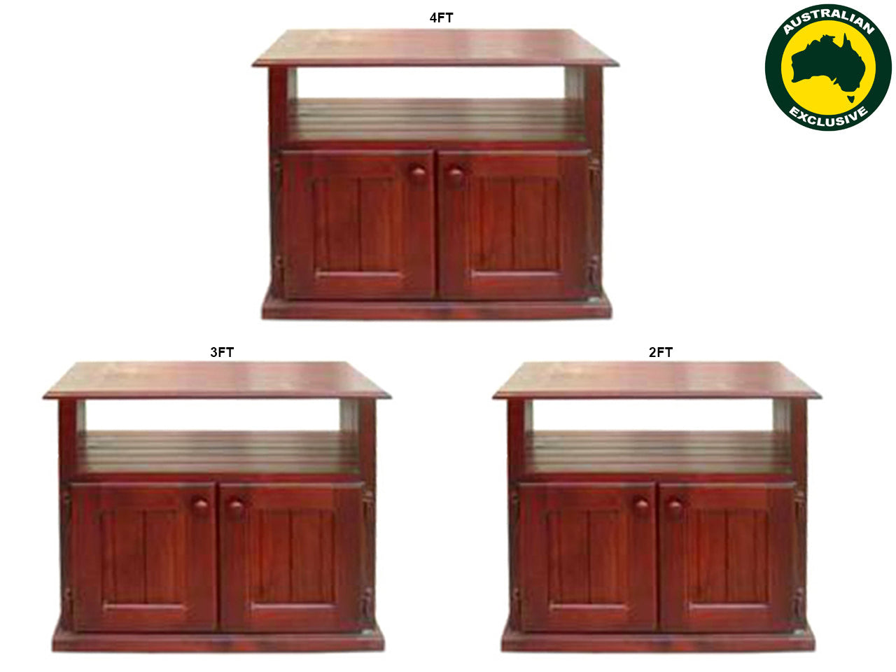 MUDGEE (AUSSIE MADE) STANDARD TV STAND COLLECTION - ASSORTED STAINED COLOURS - STARTING FROM $449