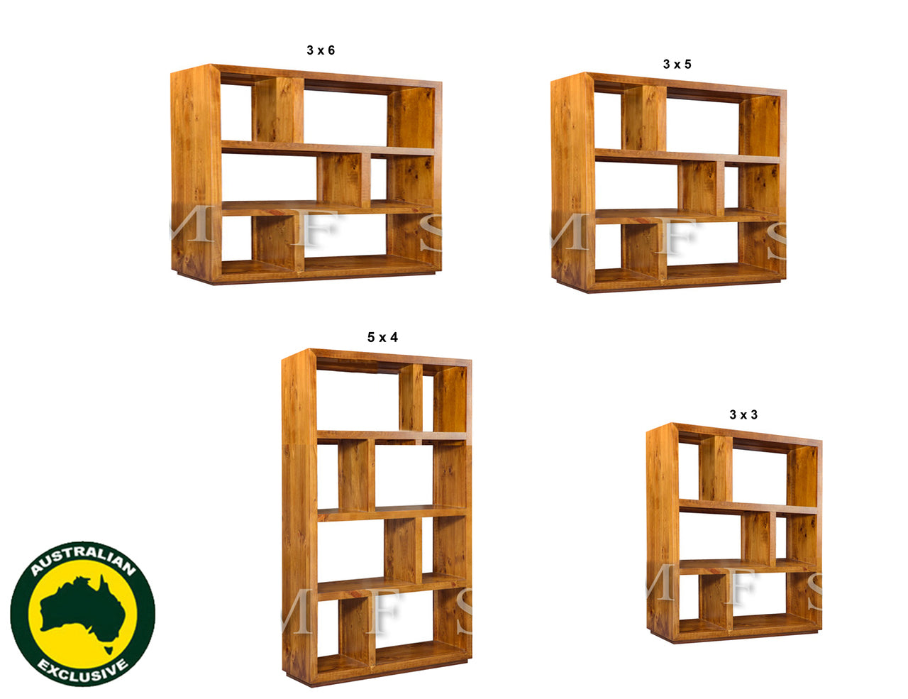 MANLY (AUSSIE MADE) STAGGERED LOWLINE ROOM DIVIDER WITH FLOATING BASE COLLECTION - ASSORTED STAINED COLOURS - STARTING FROM $499