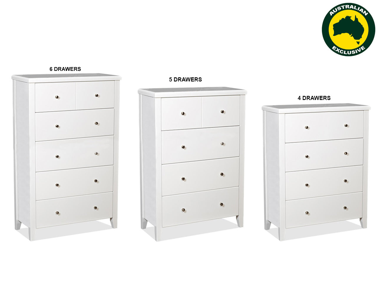 MARTHA (AUSSIE MADE) TALLBOY COLLECTION - ASSORTED PAINTED COLOURS - STARTING FROM $899