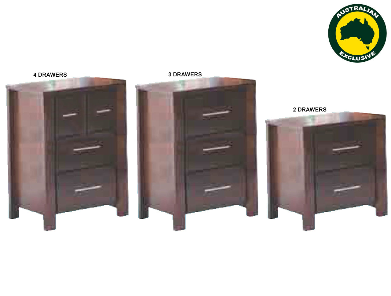 MATILDA (AUSSIE MADE) BEDSIDE TABLE COLLECTION - ASSORTED STAINED COLOURS - STARTING FROM $349