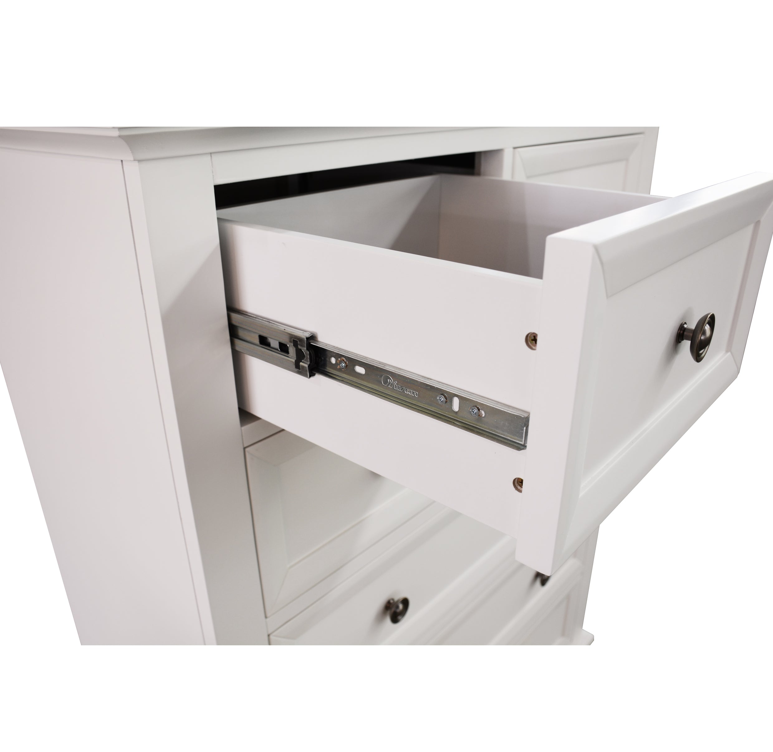 AUSTIN 6 DRAWER SPLIT TOP TALLBOY - 1255(H) x 970(W) - WHITE