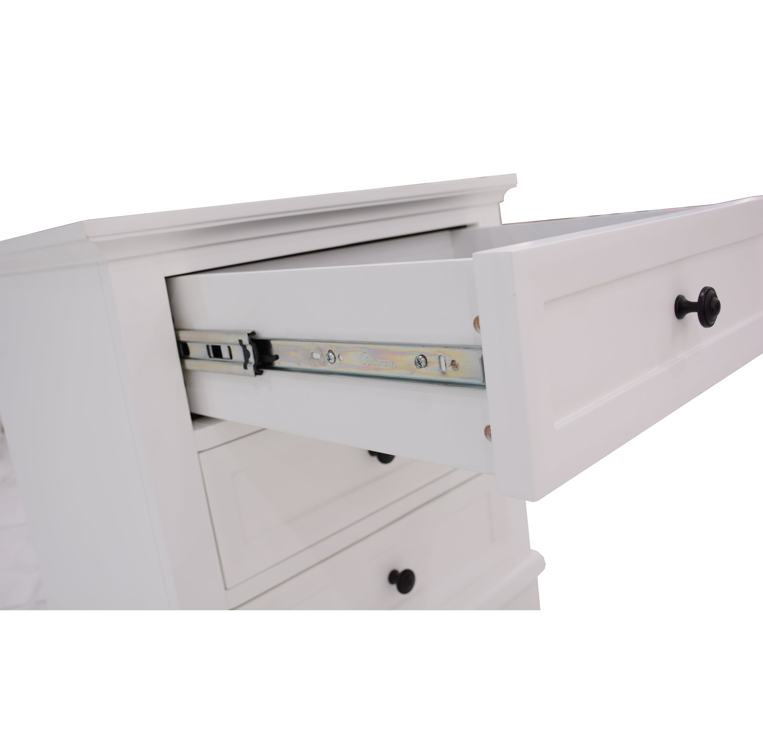 CHANELLE KING 3 PIECE BED PANEL BEDSIDE BEDROOM SUITE - (22-9-5-14-14-1) - WHITE