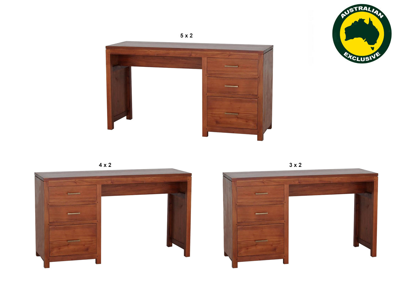 MEXI (AUSSIE MADE) DESK (REVERSIBLE) COLLECTION - ASSORTED STAINED COLOURS - STARTING FROM $699