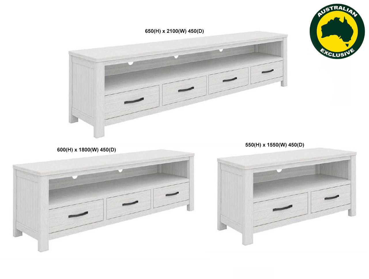 MILDRED (AUSSIE MADE) LOWLINE ENTERTAINMENT UNIT COLLECTION - ASSORTED PAINTED COLOURS - STARTING FROM $999