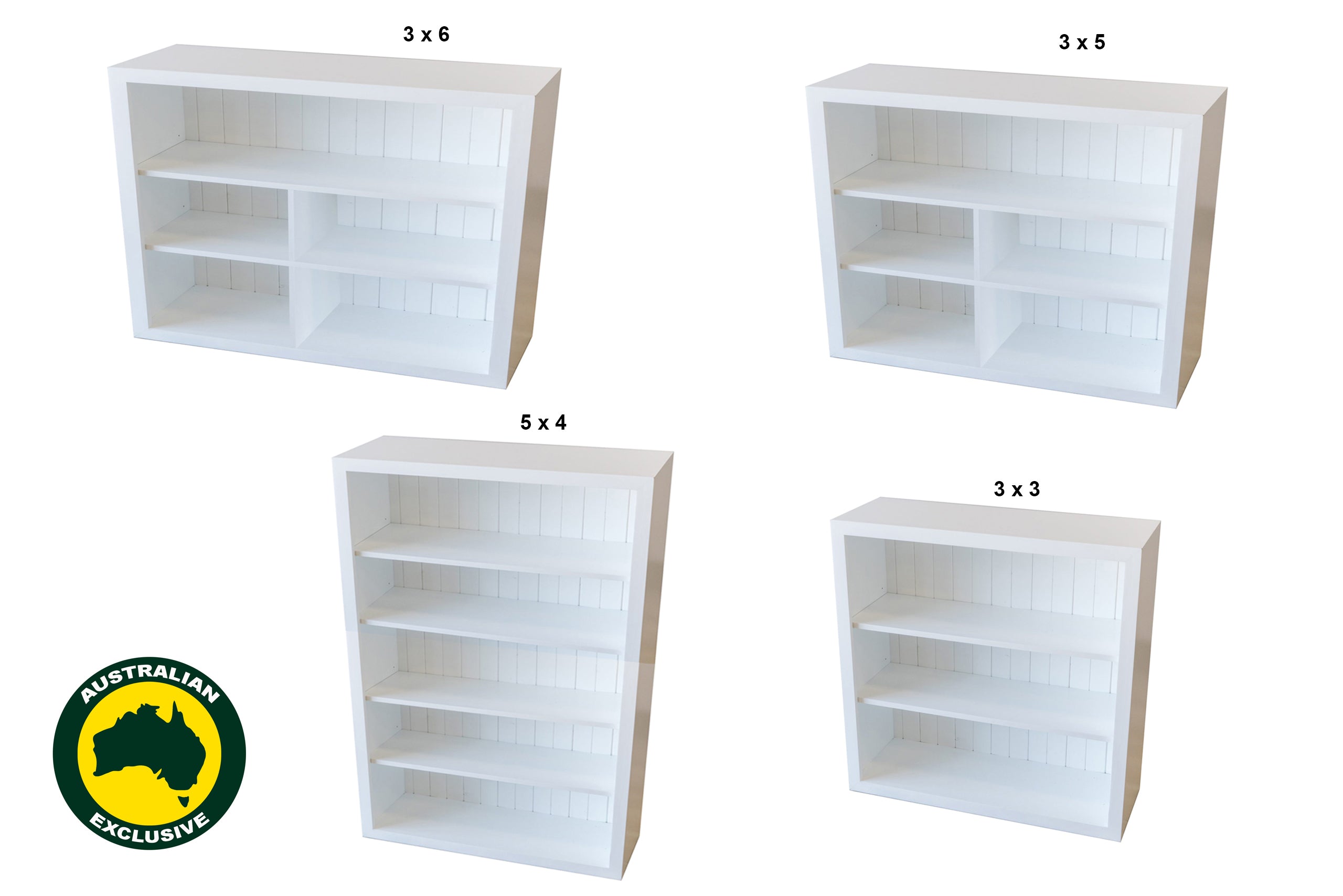 MODERNO (AUSSIE MADE) LOWLINE BOOKCASE COLLECTION - ASSORTED PAINTED COLOURS - STARTING FROM $649