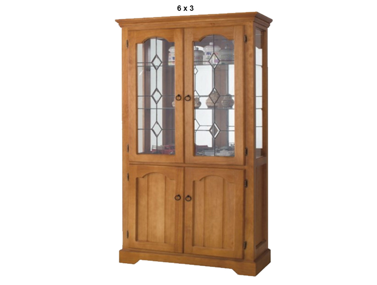 MONTERO (AUSSIE MADE) HIGHLINE DISPLAY (NO LEADLIGHT) CABINET WITH MIRRORED BACK COLLECTION - ASSORTED STAINED COLOURS - STARTING FROM $1699